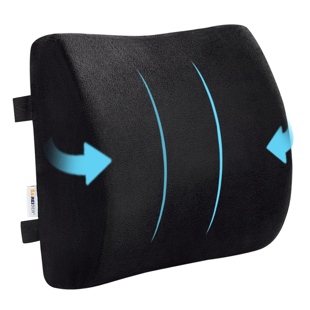 SAIREIDER Comfortable Lumbar Support Pillow for Office Chair, Memory Foam Bac...
