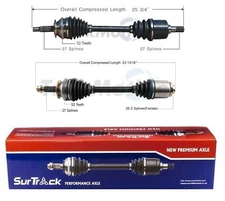 SurTrack Pair Set of 2 Front CV Axle Shafts For Hyundai Santa Fe 2.7l Auto FWD