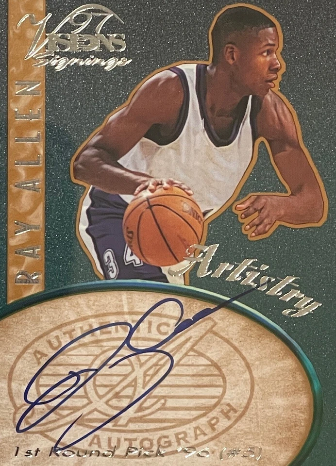 1997 SCOREBOARD RAY ALLEN VISIONS SIGNING ARTISTRY AUTO~PSA 8/AUTO 10~POP 1 W/1^ - Image 3 of 4