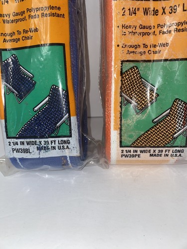 Frost King Lawn Furniture Chair Webbing 2 New Packs NOS Blue/White & Peach/White - Picture 3 of 6