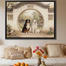 Watercolor Dog Canvas Print Bernese Mountain Dog Wall Art Living Room Decor