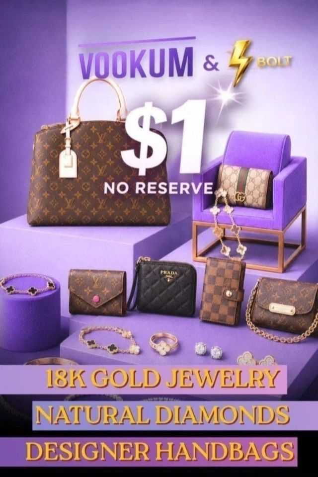 Vookum x Bolt - Silver, Luxury Handbags, Fine Jewelry - $1 Starts