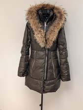 Rudsak Winter Down Jacket With Fur Trim Hood, Double Layer Zip Up Size Small