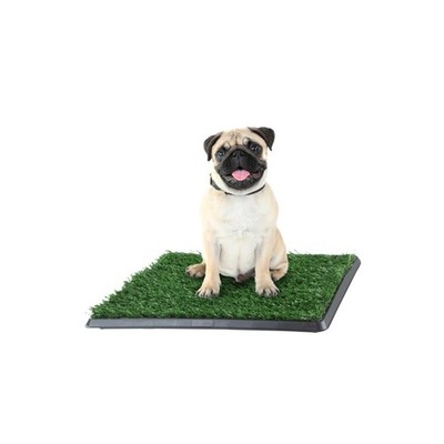 Artificial Grass Puppy Pad with Tray 16x20 inch | Reusable Indoor & Outdoor D...