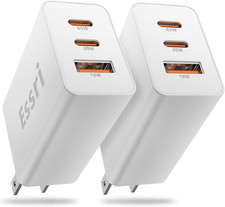 2-Pack 100W USB C Charger Block, 3-Port PD 3.0 Fast Charging Wall Plug Po