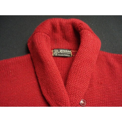 Fits M Vintage Shawl Collar Knit Long Cardigan Sweater Jacket 10s 20s 30s - Afbeelding 5 van 7