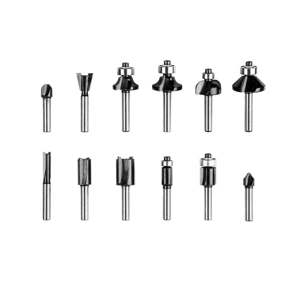 12 tlg Profi Fräsersatz für Oberfräser Fräser Schaftfräser Nutfräser 6mm 8mm - Bild 2 von 4