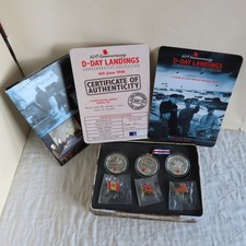 CHANNEL ISLANDS 2004 D-DAY LANDINGS 3 x £5 SILVER PROOF SET - boxed/coa