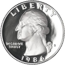 1986 S Washington Quarter Gem DCam Proof CN-Clad