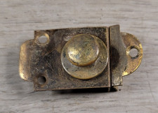 Antique Latch Cabinet Chimney Cupboard Brass Spring Loaded Catch With Keeper
