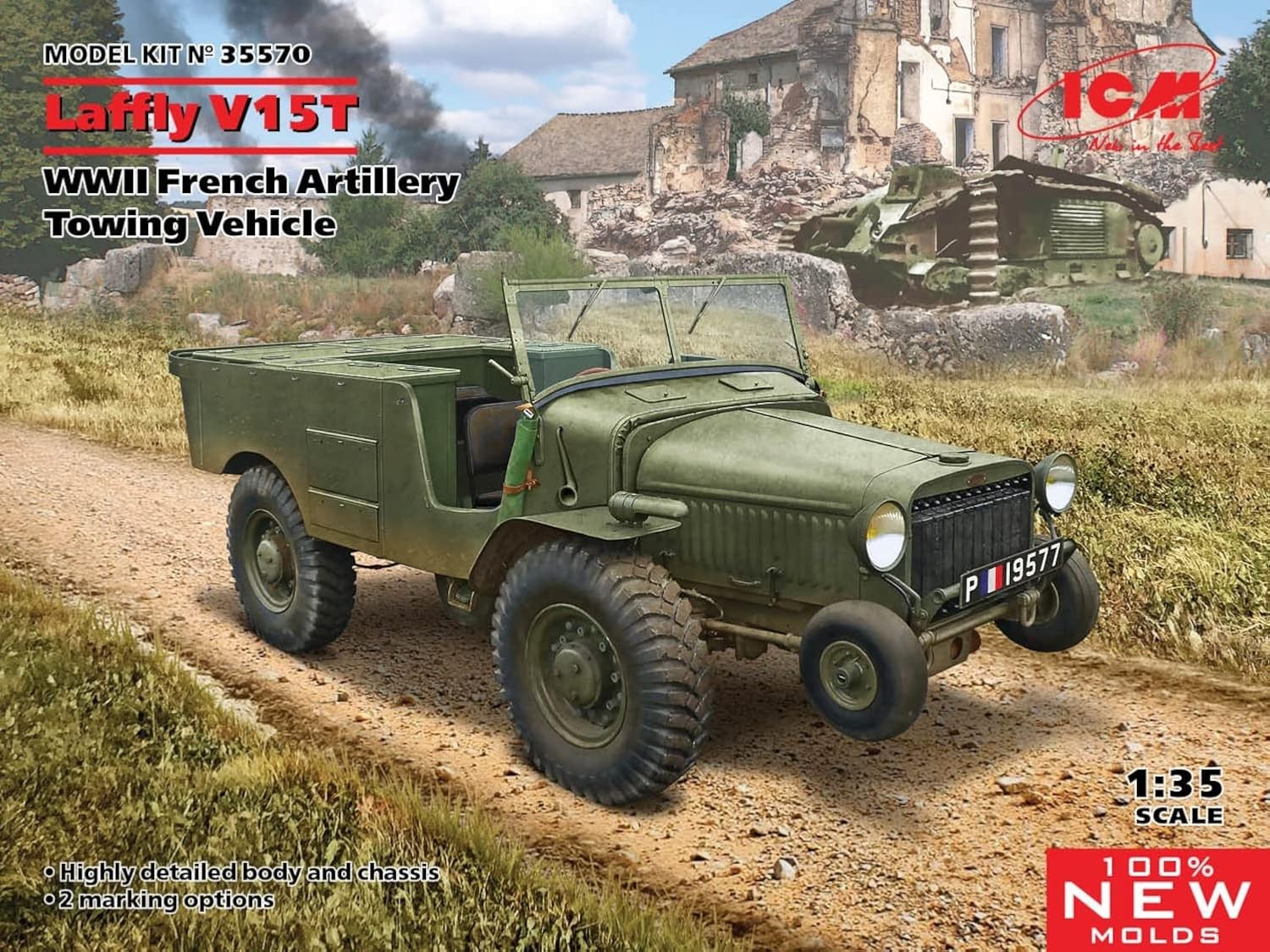 ICM 135 Laffly V15T Французский артиллерийский тягач времен Второй мировой войны модельный комплект 35570 13290₽