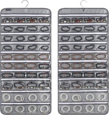 80 zippered pockets hanging jewelry organizer for storing jewelry