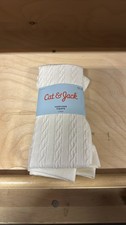 Cat Jack Girls White Cable Knit Footless Tights Size 12-14