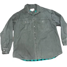 Filson Jac-Shirt Jacket Alaskan Guide Olive Green Shirt Flannel Lined Size XL