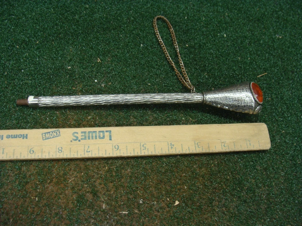 Antiguo Paraguas Sombrilla Mango Decorativo con JOYAS NARANJA 9" Largo con Cadena Foto 2 de 4