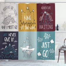 Saying Shower Curtain, Inspirational and Motivational Life Phrase Adventure J...