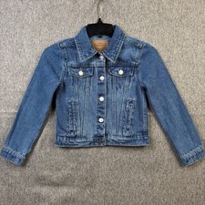Levi's Blue Denim Button Up Trucker Style Jacket Kids Size 4T READ