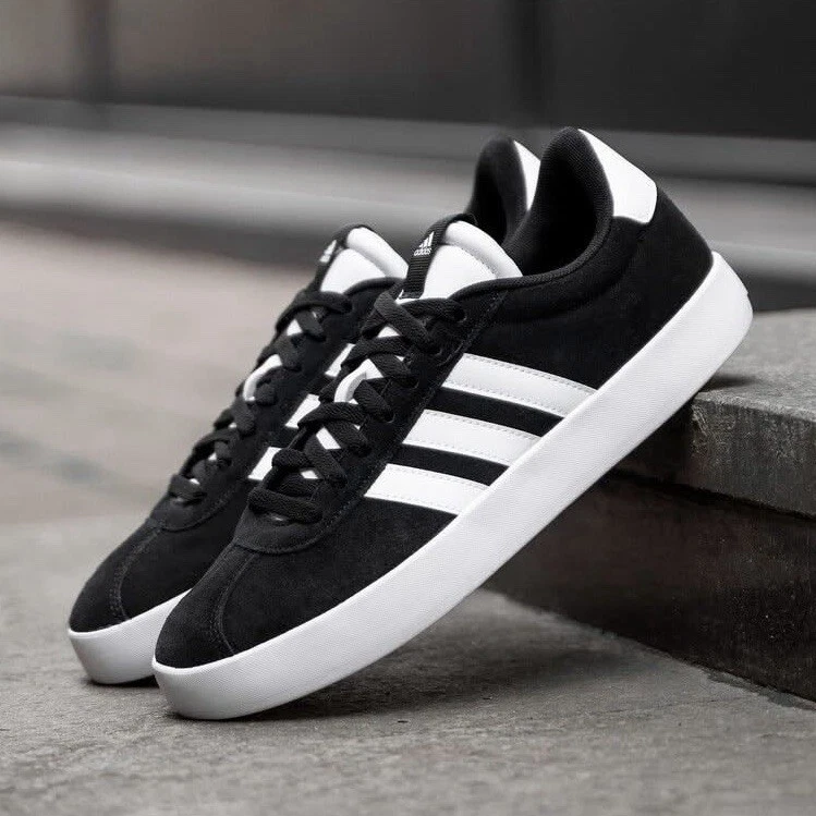 Adidas VL Court 3.0 Men's Athletic Shoe Black Sneakers Footwear Suede #278