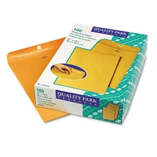 Quality Park Clasp Envelope 12 x 15 1/2 28lb Brown Kraft 100/Box 37910