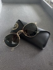 Ray-Ban RB3447 Round Sunglasses Gold Metal Frame Green Glass Lenses 50-21 145