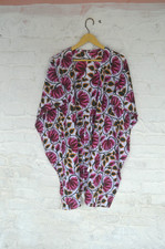 100% TARRIF FREE✅0% CHARGE 100%Cotton Indian Hand Print Short Kaftan Dress SK-9