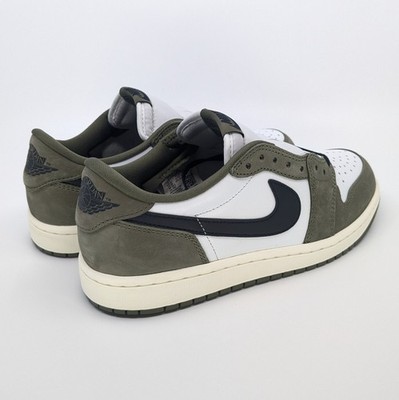 Air Jordan 1 Retro Low OG Medium Olive Green Black Shoes Mens Size 8 HQ6998-200