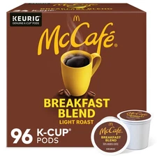 McCafe, Breakfast Blend Coffee, Keurig Single Serve K-Cup Pods, 96 Count