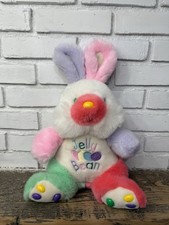 Jelly Bean Bunny Pastel Plush Stuffed Animal Easter Vintage