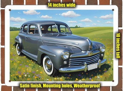 Metal Sign - 1948 Ford 4 Oil Painting - 14x10