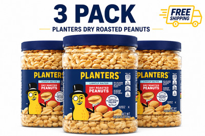 Planters Lightly Salted Dry Roasted Peanuts ~ Heart Healthy 2.16 lb (3 Pack)