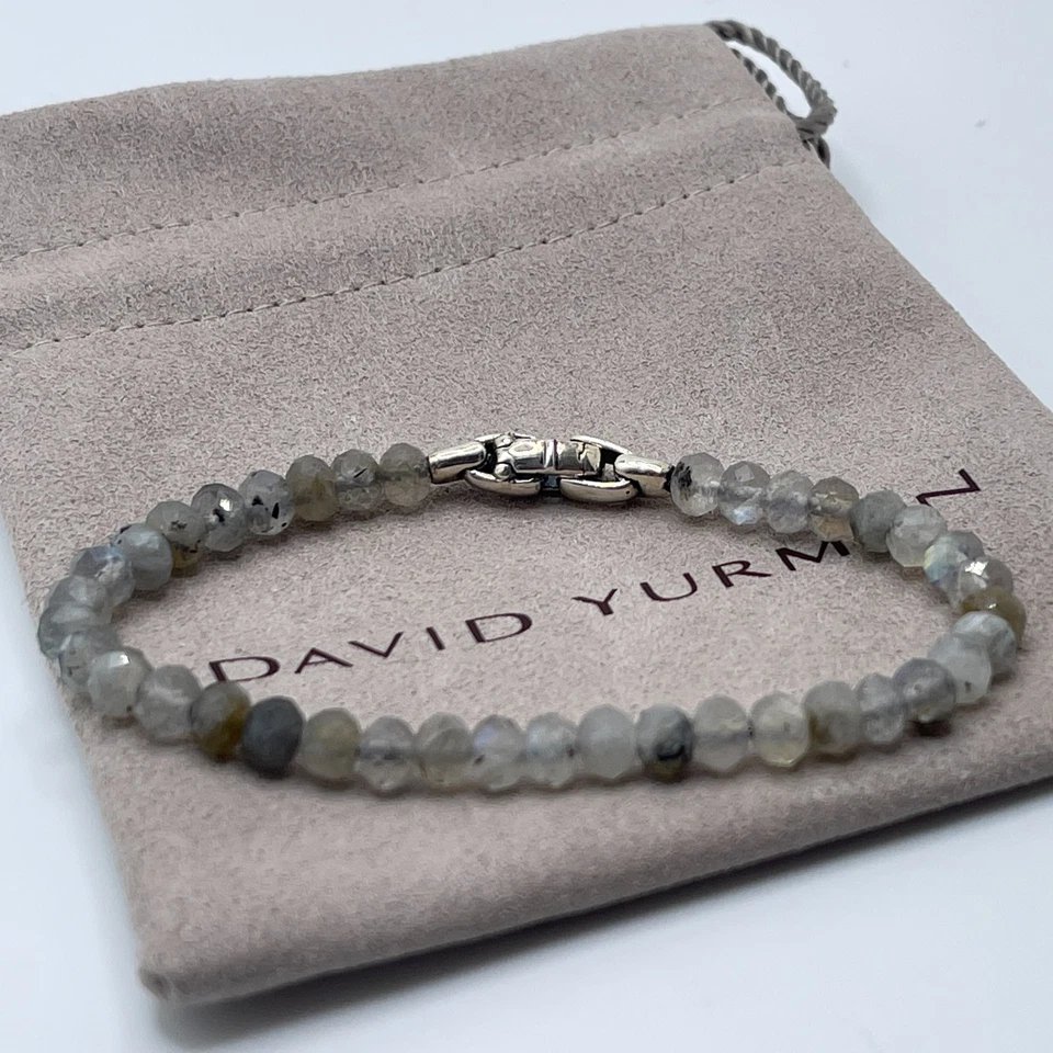 David Yurman 925 Sterling Silver Labradorite Spiritual Bead Bracelet - Image 2 of 4