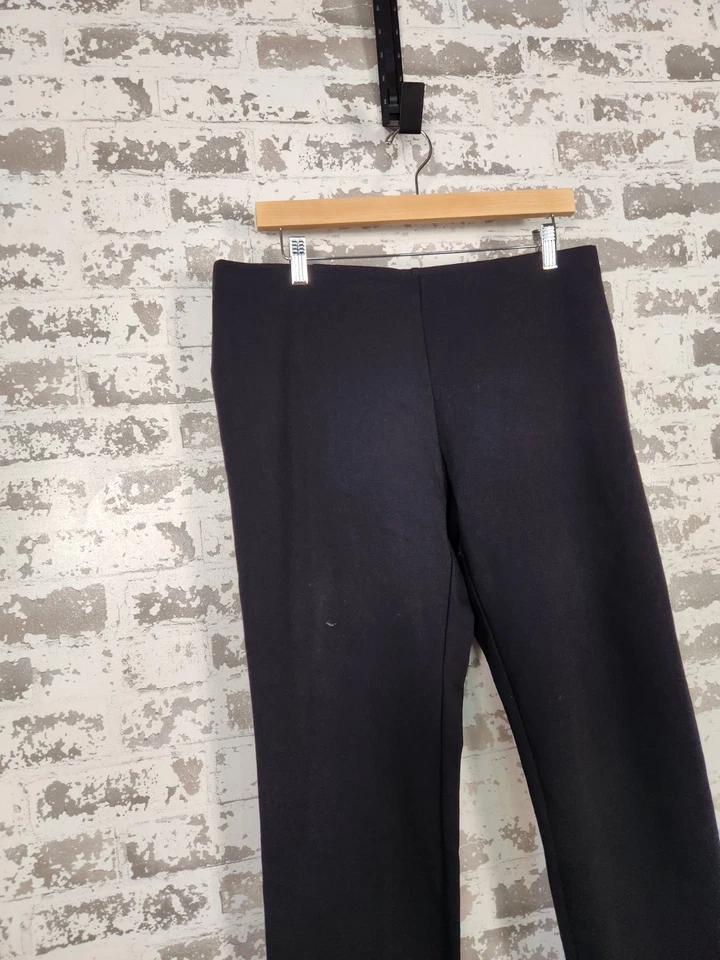 Pantalones Eileen Fisher Talla Pequeña Grande Negros Pull On Preppy Chic Minimalista Oficial Foto 4 de 4