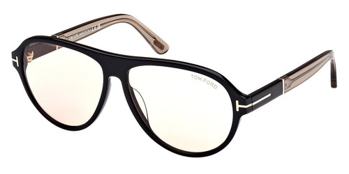 Occhiali da sole uomo Tom Ford FT1080 Quincy nero lucido 59mm nuovi e autentici - Foto 2 di 8