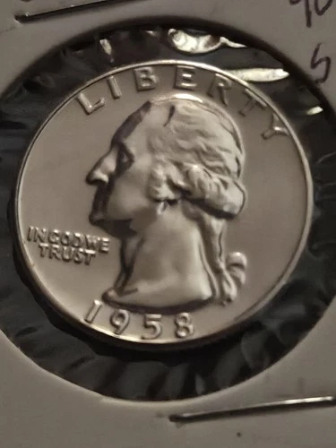 1958  PROOF Washington 25c ~ GEM UNC ~ 90% Silver
