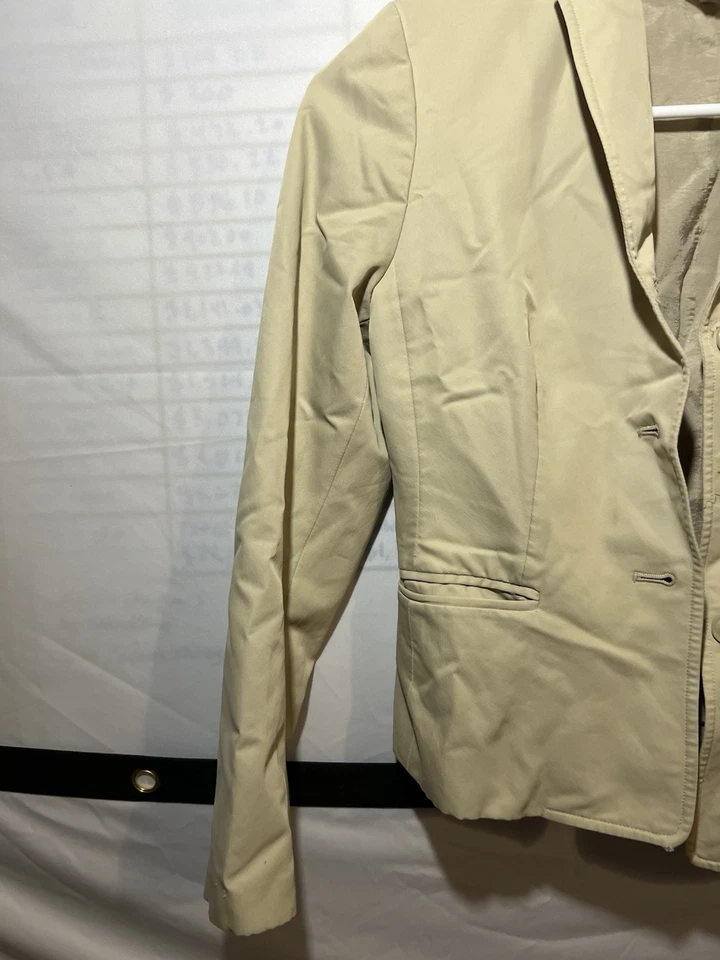 Blazer Ann Taylor Loft Crema 3 Botones Informal Chaqueta de Negocios Talla 2P Foto 3 de 4