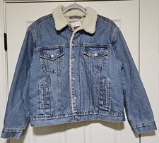 Levi's Ex-Boyfriend Sherpa Lined Women's Trucker Jacket Size Large Denim