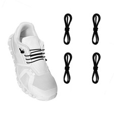 CUZRCYZ 2 Pair Elastic Shoelaces for ON Cloud 5  6,Black No Tie 60 cm, Black