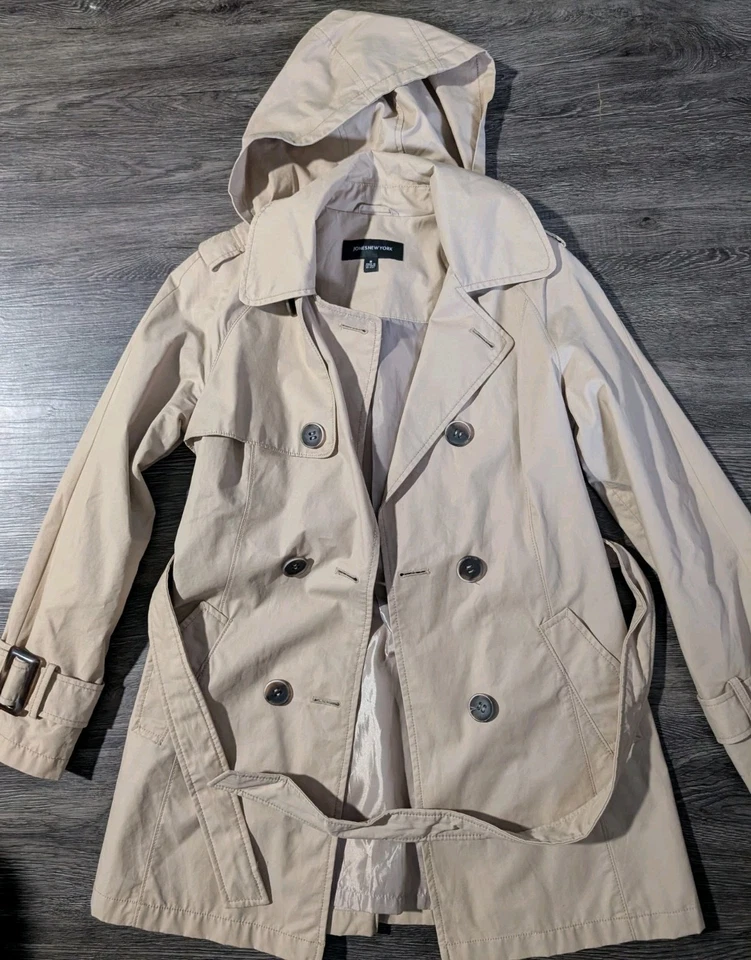 Jones New York women's beige trench coat in size M. - Image 3 of 4