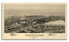 1895 Altoona Pennsylvania Vintage Old Panoramic City Map - 24x42