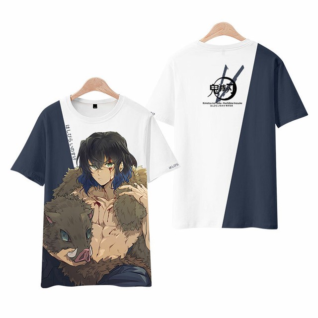 Anime Kimetsu no Yaiba Hashibira Inosuke Short Sleeve unisex TEE Men's T-Shirts | eBay