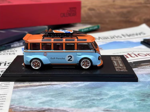 Liberty 1/64 Scale VW T1 Van Gulf Coating Alloy Model Car Surfboard Version Gift - Picture 5 of 8