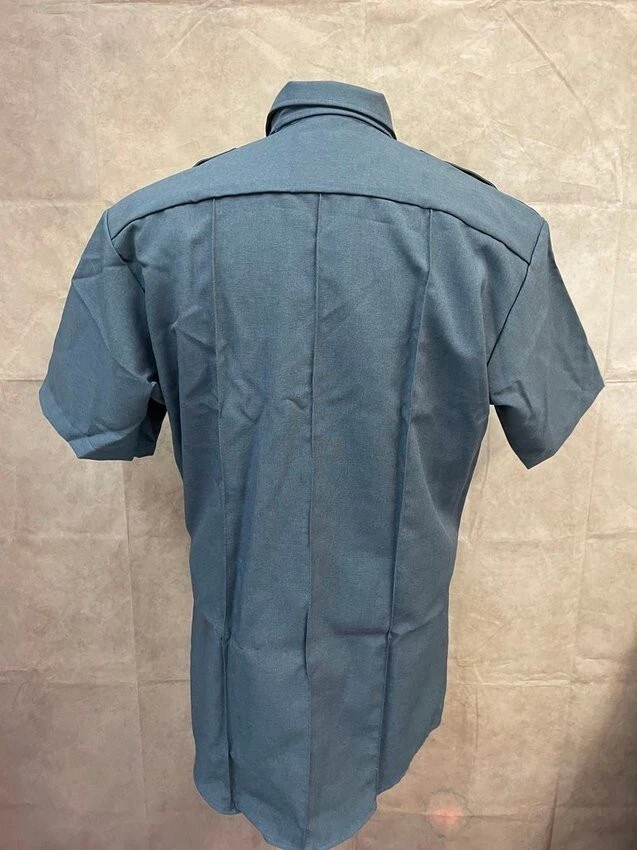Camisa azul manga larga Elbeco TexTrop Nano-Dry para hombre talla 16 1/2 Foto 3 de 4
