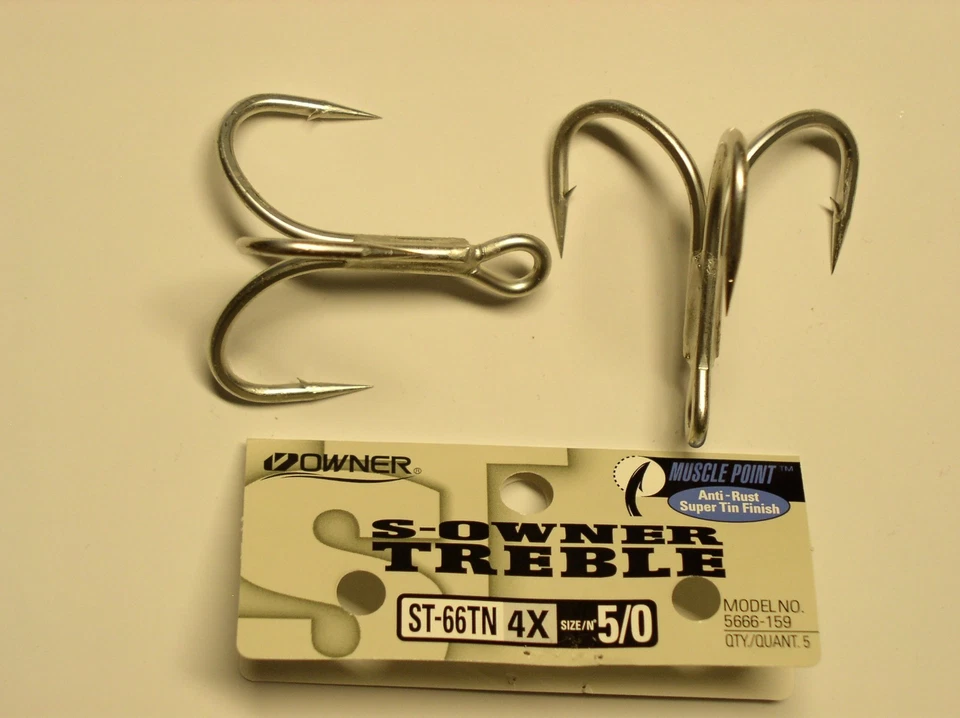 Owner Treble ST-66TN - 4X, fantastische Drillinge Größe 5/0, 4/0, 3/0, 2/0, 1/0 - Bild 1 von 1