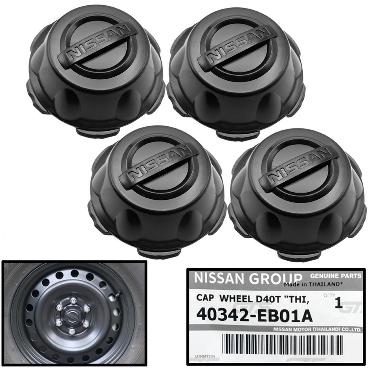 Set 4 pc Black Wheel Center Cap For Nissan Frontier Navara D40 Pickup 2006  2014