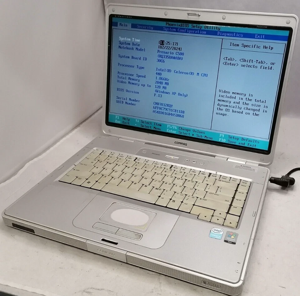 FOR PARTS 15.4" HP Presario C500 (Celeron M 440/1.86 GHz/512 MB RAM/NO HDD) - Image 2 of 4