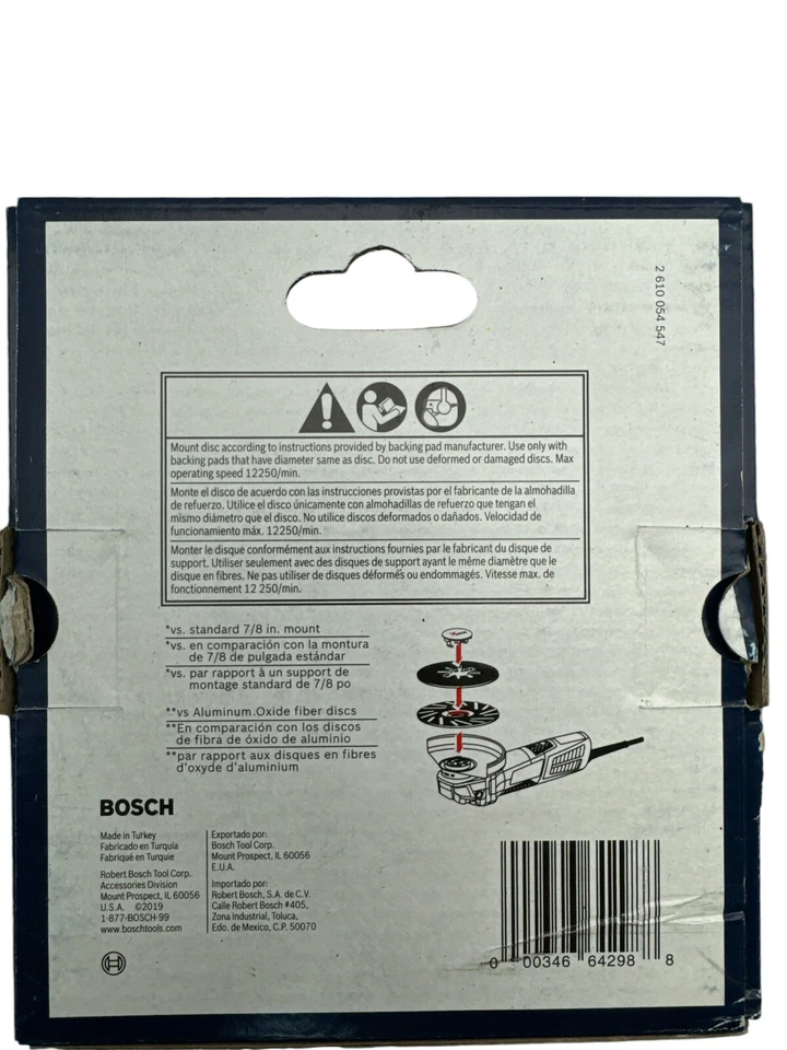 Bosch X-Lock 5 Inch 80 Medium Grit Abrasive Fiber Sanding Discs 25 Piece FBX580 - Image 2 of 4