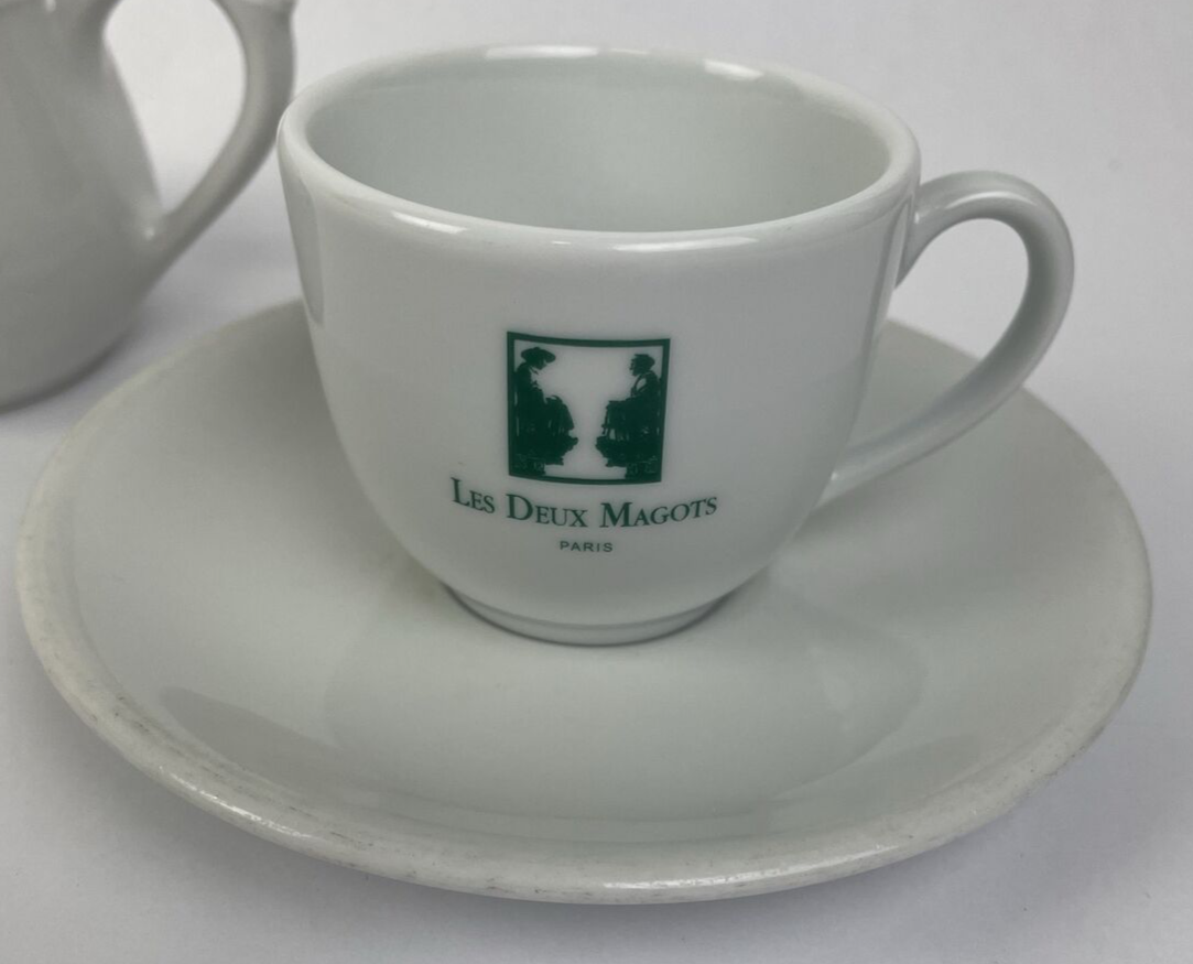 APILCO Les Deux Magots Paris France Espresso Cup and Saucer +