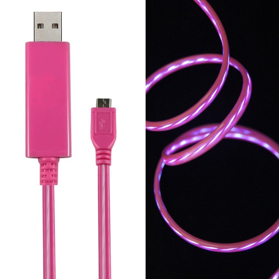 3Ft Micro USB 2.0 Data Sync Flowing LED Light Up Charger Cable | eBay