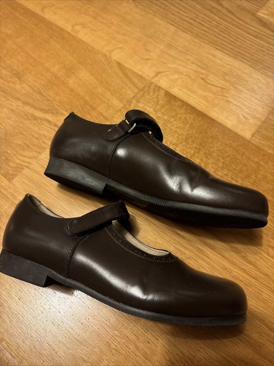 Delphine StartRite Brown leather girls rip-tape traditional school shoes 10  1/2