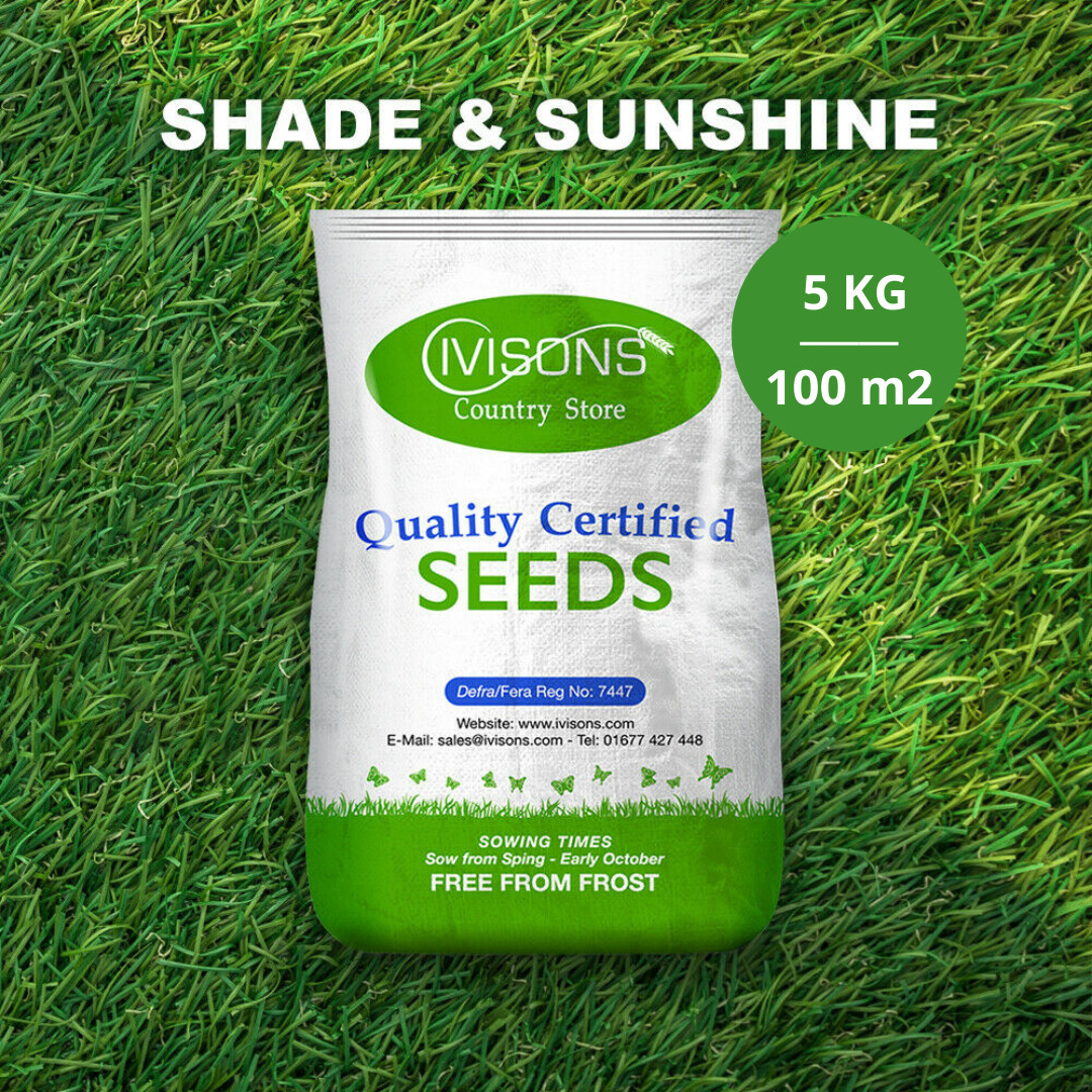 5KG Shade & Sunlight Lawn Seed Grass Seed Shaded Under Trees Ivisons Seeds